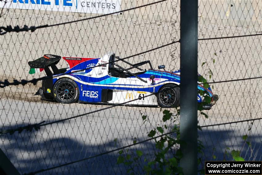 Mike Anzaldi's Radical SR3 XXR 1500 stalled in Canada Corner.