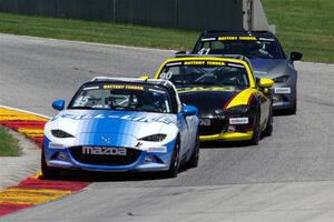 Joseph Boden's, Dillon Dexter's and Nick Evancich's Mazda MX-5 Cups