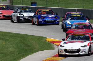 Brian Henderson's, Ashton Harrison's, Keith Jensen's, Patrick Wilmot's, Luke Oxner's and Alex Bachoura's Mazda MX-5 Cups