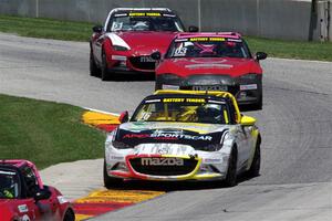 John Dean's, Ashton Harrison's and Matt Cresci's Mazda MX-5 Cups