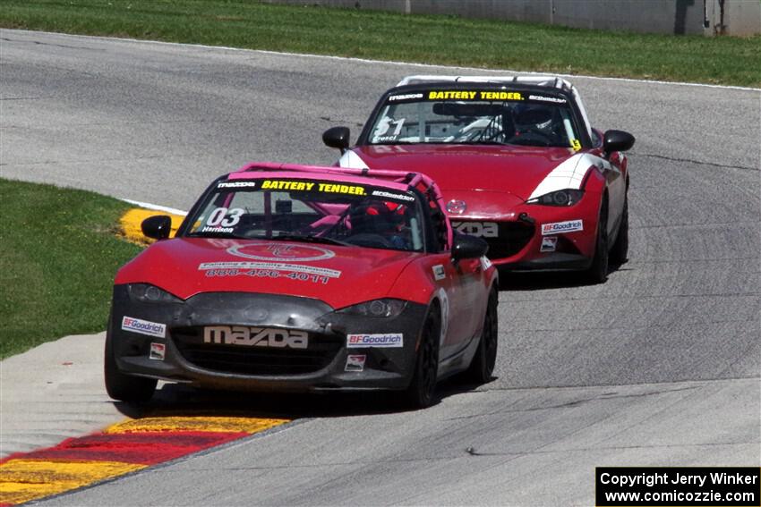 Ashton Harrison's and Matt Cresci's Mazda MX-5 Cups