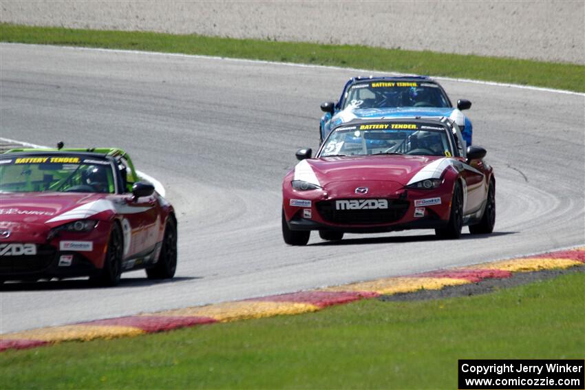 Nathanial Sparks', Matt Cresci's and Keith Jensen's Mazda MX-5 Cups