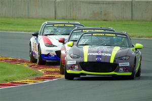 Selin Rollan's, Michael Carter's and Robert Stout's Mazda MX-5 Cups