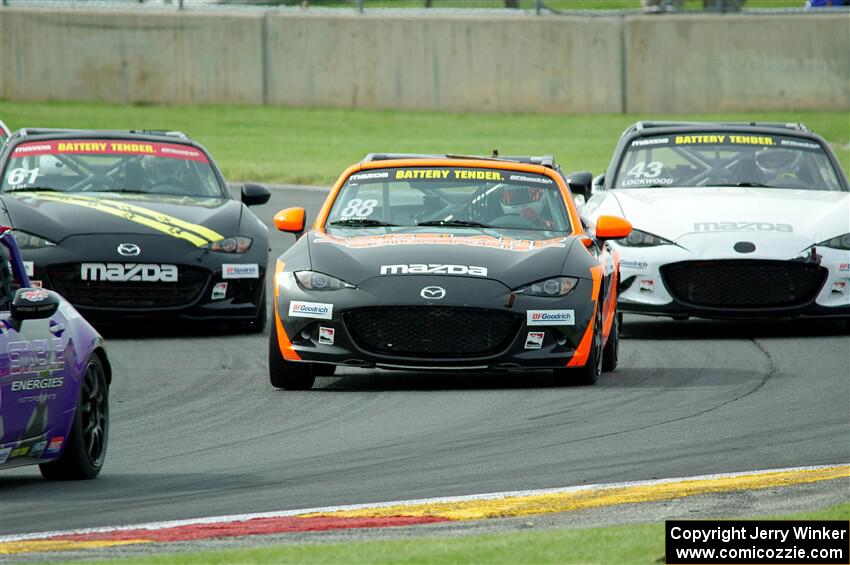 Eric Palmer's, Brian Lockwood's and Andrew List's Mazda MX-5 Cups