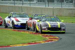 Selin Rollan's, Michael Carter's and Robert Stout's Mazda MX-5 Cups