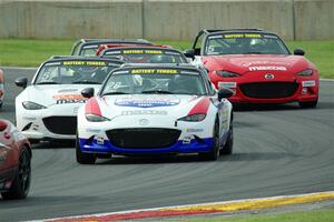 Robert Stout's, Tyler Gonzalez's and Gresham Wagner's Mazda MX-5 Cup