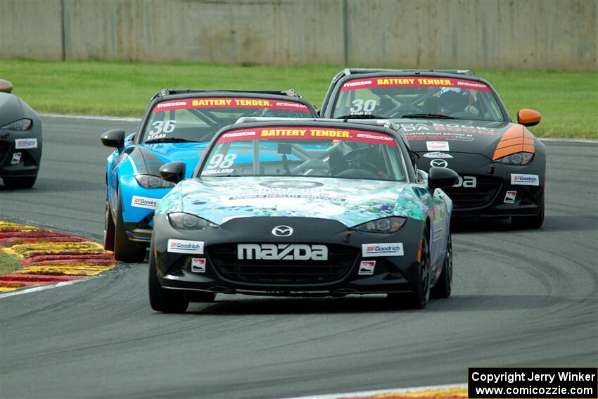 Jackson Robillard's, David Staab's and Ted Sahley's Mazda MX-5 Cups