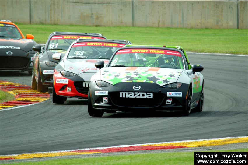 Nathanial Sparks', Sarah Montgomery's and Andrew List's Mazda MX-5 Cups