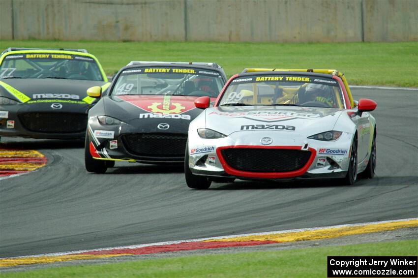Drake Kemper's, Peter Ensor's and Luke Oxner's Mazda MX-5 Cups