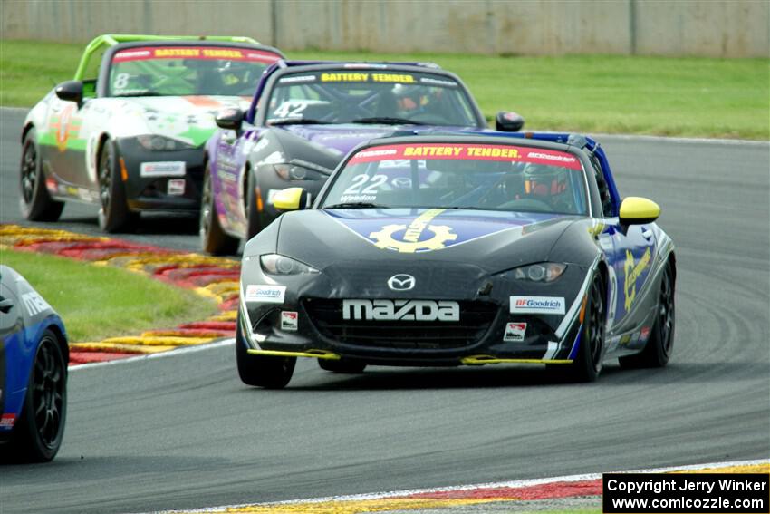 Carter Weedon's, Assen Rachev's and Nathanial Sparks' Mazda MX-5 Cups