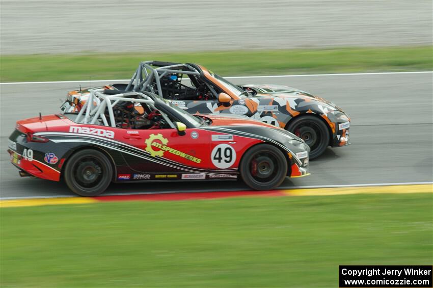 Peter Ensor's and Tyler Maxson's Mazda MX-5 Cups