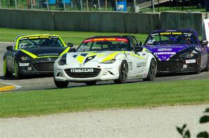 Hernan Palermo's, Assen Rachev's and Luke Oxner's Mazda MX-5 Cups