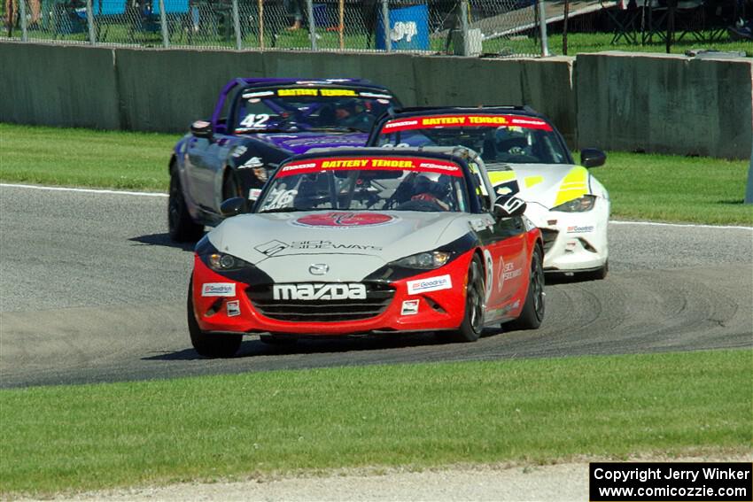 John Dean, II's, Hernan Palermo's and Assen Rachev's Mazda MX-5 Cup