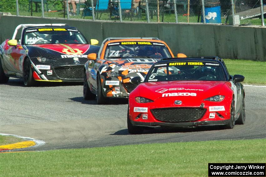 Gresham Wagner's, Tyler Maxson's and Peter Ensor's Mazda MX-5 Cups