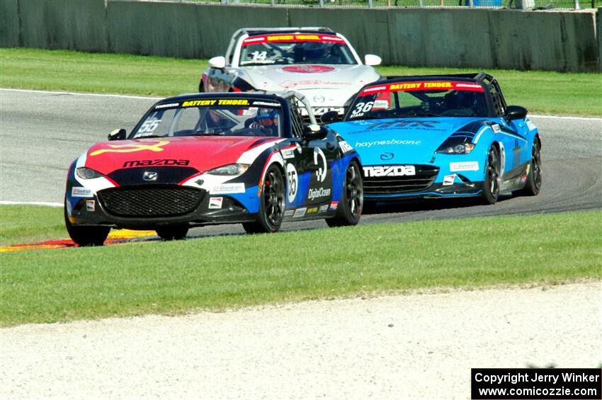 Moisey Uretsky's, David Staab's and Sarah Montgomery's Mazda MX-5 Cups