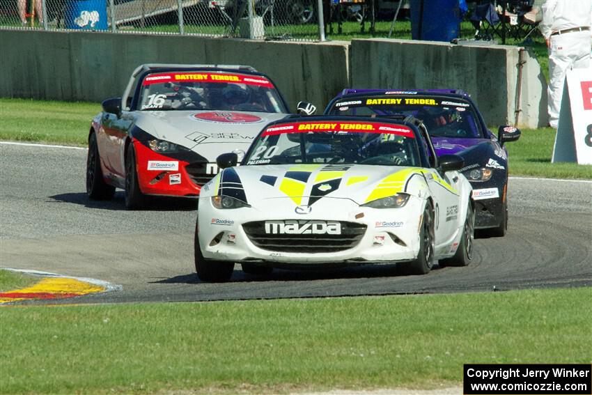 Hernan Palermo's, Assen Rachev's and John Dean, II's Mazda MX-5 Cups