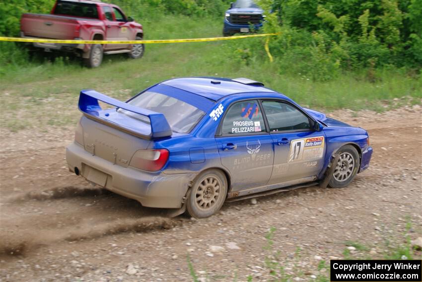 Jimmy Pelizzari / Bryce Proseus Subaru WRX on SS3, Woodtick Hollow.