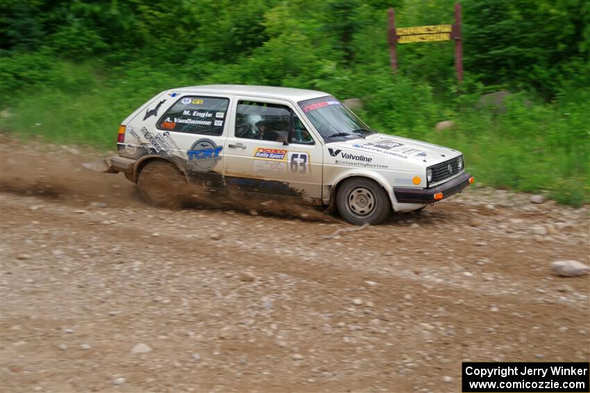 Adam VanDamme / Morgan Engle VW Golf on SS3, Woodtick Hollow.