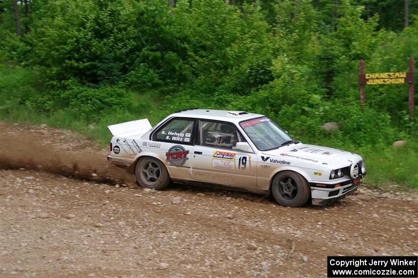 Shanti Witt / Keegan Helwig BMW 325is on SS3, Woodtick Hollow.
