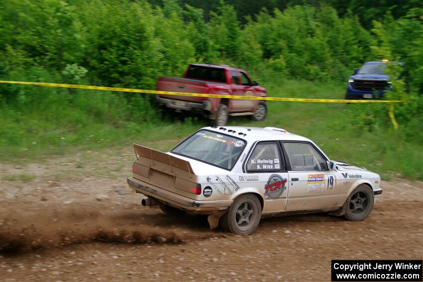 Shanti Witt / Keegan Helwig BMW 325is on SS3, Woodtick Hollow.