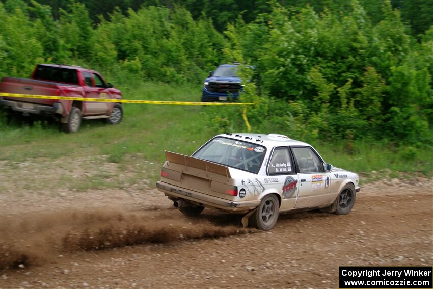 Shanti Witt / Keegan Helwig BMW 325is on SS3, Woodtick Hollow.