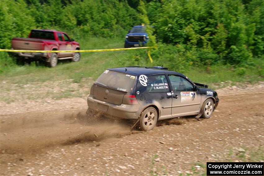 Chase Blakely / Mike Callaway VW GTI on SS3, Woodtick Hollow.