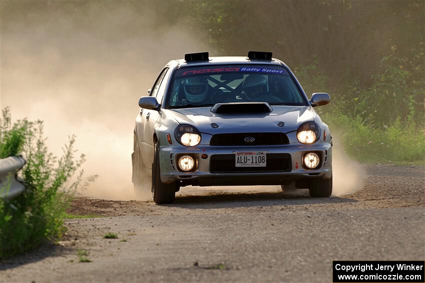Noah Jacobson / Nathan Vance Subaru WRX on SS6, Camp 3 South.