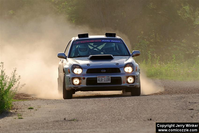 Noah Jacobson / Nathan Vance Subaru WRX on SS6, Camp 3 South.