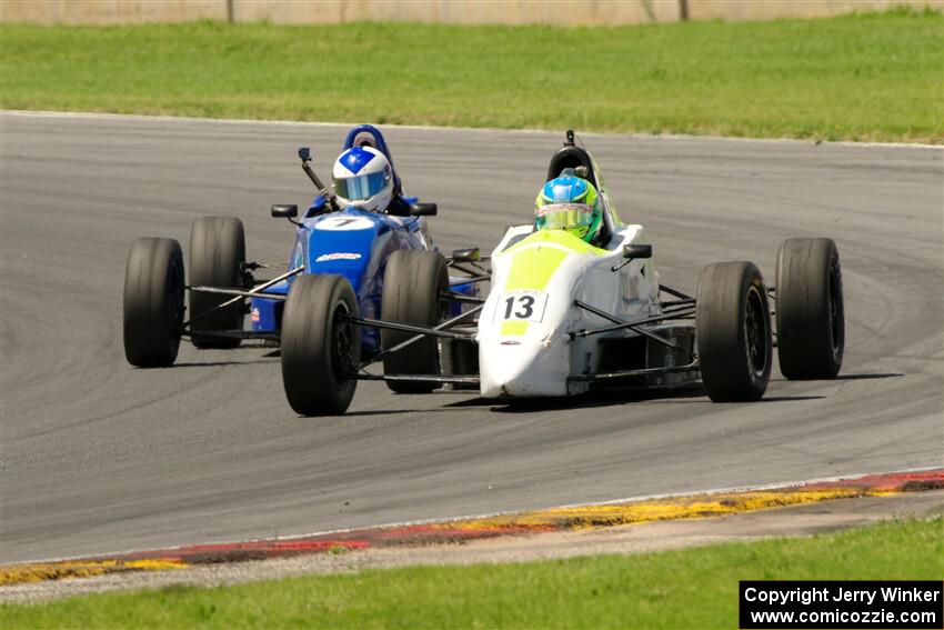 Ethan Tovo's Mygale FF-E and Timothy Steele's Van Diemen RF02
