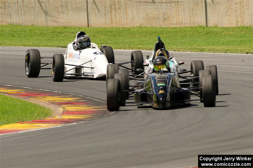 Ayrton Cahan's Van Diemen RF00, Ava Hanssen's Mygale FF-AHR and Robert Stowell's Spectrum 015