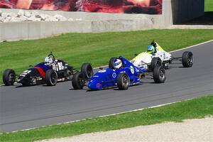 Theodore Burns' Piper DF05, Timothy Steele's Van Diemen RF02 and Ethan Tovo's Mygale FF-E