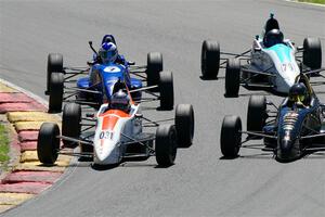 Jackson Tovo's  Mygale FF-J, Ayrton Cahan's Van Diemen RF00, Timothy Steele's Van Diemen RF02 and Ava Hanssen's Mygale FF-AHR