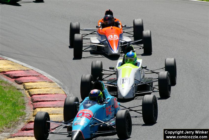 Ayrton Houk's Mygale GR, Ethan Tovo's Mygale FF-E and David Livingston, Jr.'s Spectrum 014H