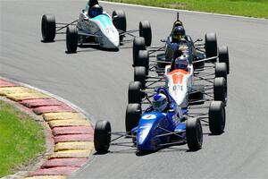Timothy Steele's Van Diemen RF02, Jackson Tovo's  Mygale FF-J, Ayrton Cahan's Van Diemen RF00 and Ava Hanssen's Mygale FF-AHR