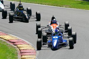 Timothy Steele's Van Diemen RF02, Jackson Tovo's  Mygale FF-J and Ayrton Cahan's Van Diemen RF00