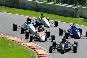 Ayrton Cahan's Van Diemen RF00, Jackson Tovo's  Mygale FF-J, Timothy Steele's Van Diemen RF02, Ava Hanssen's  Mygale FF-AHR and