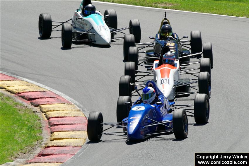 Timothy Steele's Van Diemen RF02, Jackson Tovo's  Mygale FF-J, Ayrton Cahan's Van Diemen RF00 and Ava Hanssen's Mygale FF-AHR