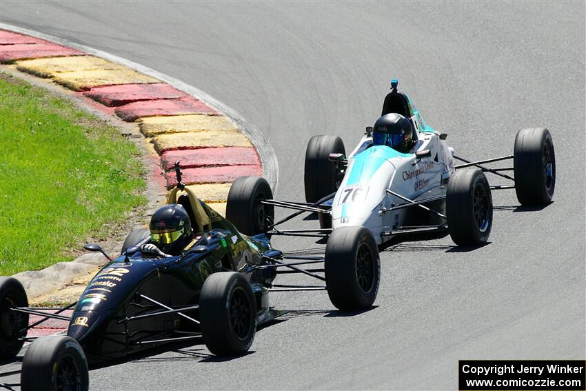 Ayrton Cahan's Van Diemen RF00 and Ava Hanssen's Mygale FF-AHR