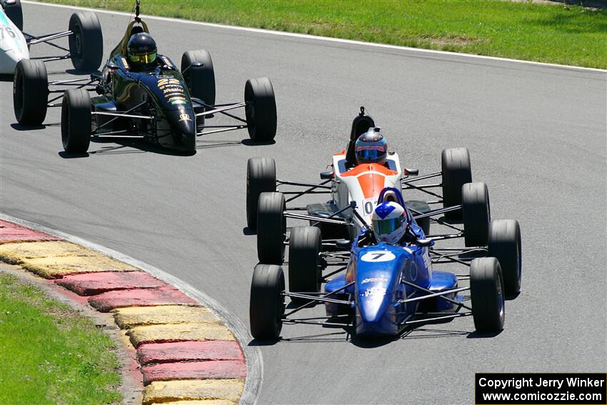 Timothy Steele's Van Diemen RF02, Jackson Tovo's  Mygale FF-J and Ayrton Cahan's Van Diemen RF00