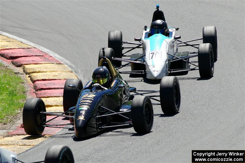 Ayrton Cahan's Van Diemen RF00 and Ava Hanssen's Mygale FF-AHR