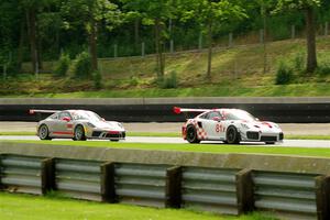 Juan Gonzalez's Porsche GT3R Cup and Troy Petersen's Porsche GT3 Cup