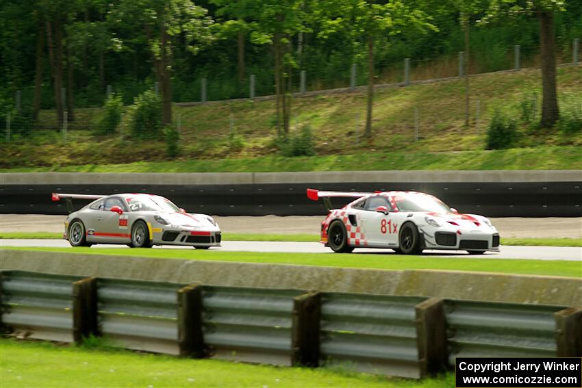 Juan Gonzalez's Porsche GT3R Cup and Troy Petersen's Porsche GT3 Cup