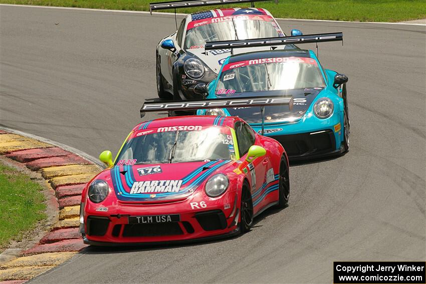 James Hamman's, Muzaffar Gafurov's and Tomas Ballester's Porsche GT3 Cups