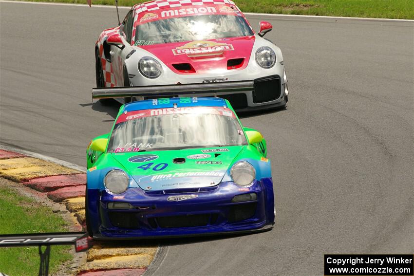 Lukas Pank's Porsche GT3 Cup and Juan Gonzalez's Porsche GT3R Cup