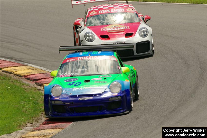 Lukas Pank's Porsche GT3 Cup and Juan Gonzalez's Porsche GT3R Cup