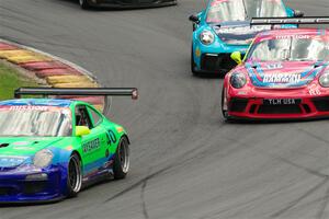 Lukas Pank's, James Hamman's and Muzaffar Gafurov's Porsche GT3 Cups