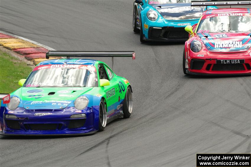 Lukas Pank's, James Hamman's and Muzaffar Gafurov's Porsche GT3 Cups