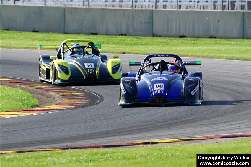 Dermot Ennis' Radical SR3 XXR 1340 and Aaron Zeigler's Radical SR3 XXR 1340