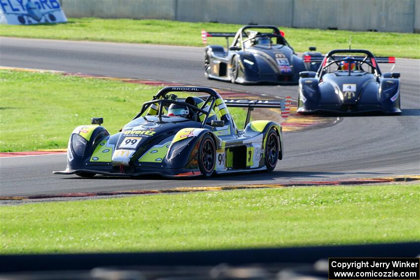 Spencer Schmidt's Radical SR3 XXR 1500, Andy Lowe's Radical SR3 XXR 1500 and Arul Venkatesh's Radical SR3 XXR 1500