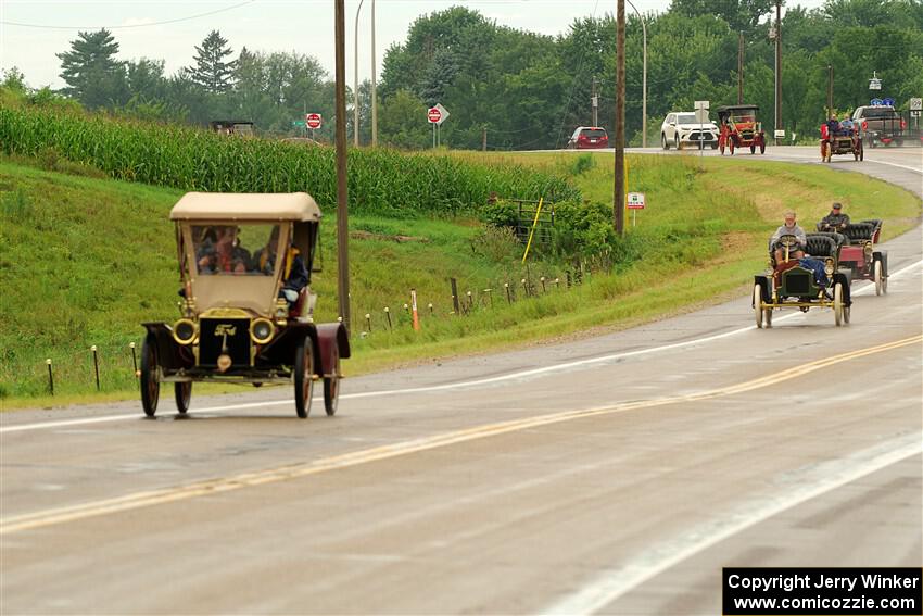 Milt Roorda's 1906 Ford, Jeff Fries' 1905 Ford Model F and Rick Lindner's 1903 Ford